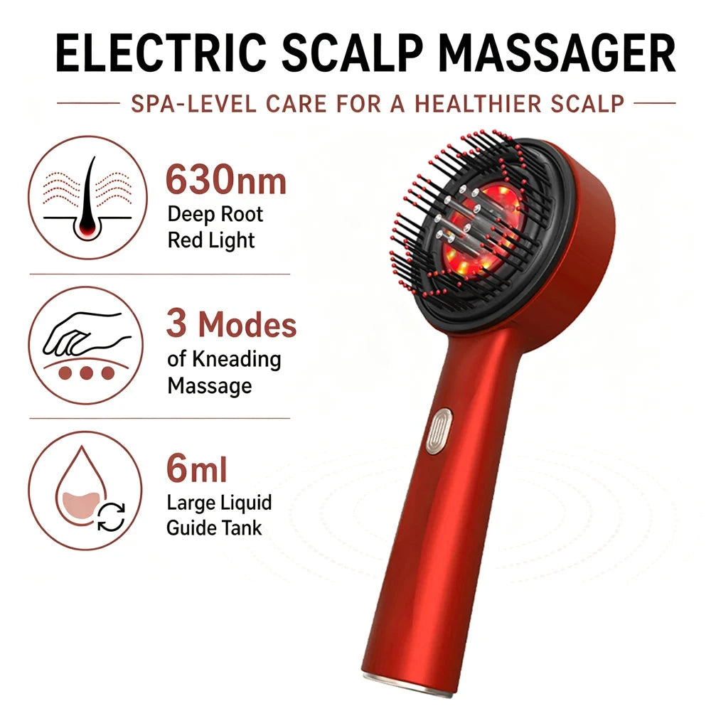 Elektrischer Kopfhautmassagekamm mit Rotlicht