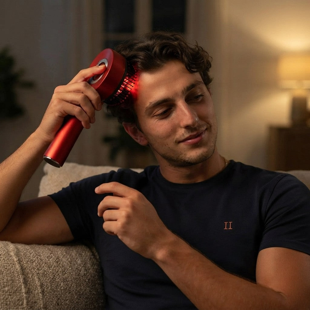 Elektrischer Kopfhautmassagekamm mit Rotlicht